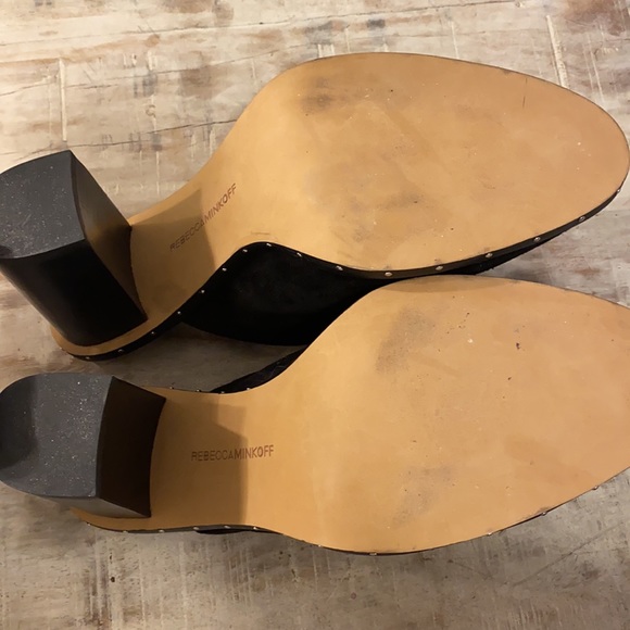 Rebecca Minkoff Black Suede heeled mules size 8.5M - Picture 11 of 11